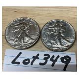 2-1918 Walking Liberty Half Dollars