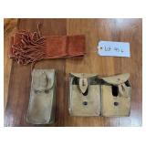 Ammo Pouches, Vintage Belt Pouch, Leather Scarf