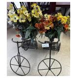 Two Metal Bicycle Planters