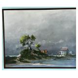 LG Vintage Don Dunn Coastal Landscape Oil Painting