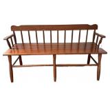 Primitive Wooden Spindled Back Bench