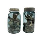 (2) Jars Virginia Battlefield Dug Civil War Relics