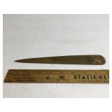 Vintage Brass Letter Opener Washington