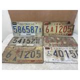 (6) Vintage Embossed Indiana License Plates