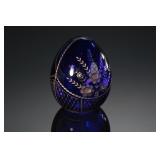 Russian Faberge Crystal Glass Etched Egg