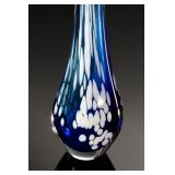 Signed Studio Art Glass Bud Vase MCM Long Neck 