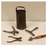 5pc Vtg Kitchen Tools- Grater, Fruit Cutter, etc.