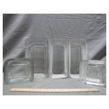 6 Ribbed Glass Pans