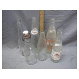 Collection of Vintage Glass Soda Bottles