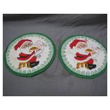 Two Vintage Christmas Hot Plate Pads