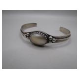 Sterling Mother of Pearl Cuff Bracelet