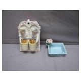 Chase Wall Victorian Match Holder, Compote Ashtray