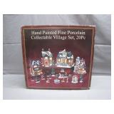 20 Piece Handpainted Fine Porcelain Village Set