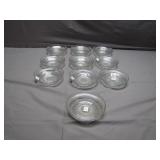 10 Glass Clear Ring Coupe Soup Bowls