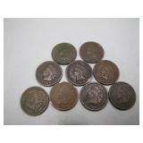 8 Indian Head Pennies 1900-1908