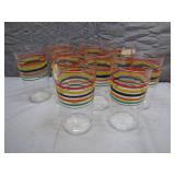 Art Deco Anchor Hocking Color Banded Glasses