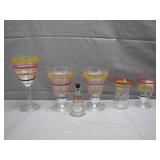 Art Deco Anchor Hocking Color Banded Glasses