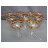 Art Deco Anchor Hocking Banded Champagne Glasses