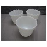 3 Fire King Hobnail Milk Glass Pieces