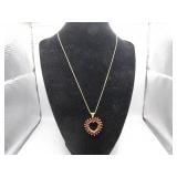 Dazzling Sterling Lab Ruby Heart Pendant Necklace