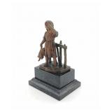 Bronze of Girl and Doll Signed R. Hobold