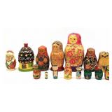 Nice Collection of Wooden Russian Nesting Dolls