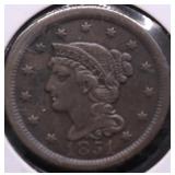 1851 LARGE CENT AU