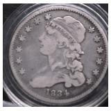 1834 BUST QUARTER VG