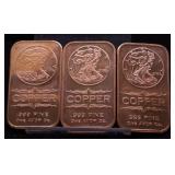 3 OZ .999 COPPER BARS