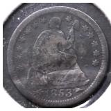 1853 HALF DIME AG