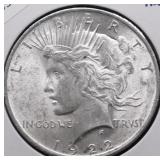 1922 PEACE DOLLAR AU