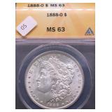 1888 O ANAX MS63 MORGAN DOLLAR