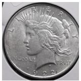 1922 PEACE DOLLAR AU