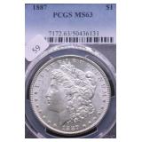 1887 PCGS MS63 MORGAN DOLLAR