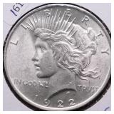 1922 CHOICE BU PEACE DOLLAR