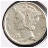 1944 S MERCURY DIME AU