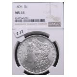 1896 NGC MS64 MORGAN DOLLAR