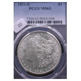 1921 S PCGS MS63 MORGAN DOLLAR