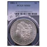 1881 S PCGS MS64 MORGAN DOLLAR