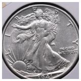 1941 D WALKING BHALF DOLLAR AU