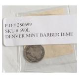 DENVER MINT BARBER DIME