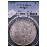 1921 PCGS MS63 MORGAN DOLLAR