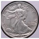 1943 WALKING HALF DOLLAR AU