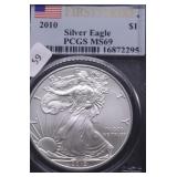 2010 PCGS MS69 SILVER EAGLE