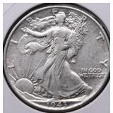 1943 WALKING HALF DOLLAR AU