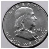 1961 PROOF FRANKLIN HALF DOLLAR