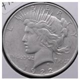 1922 D PEACE DOLLAR VF