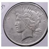 1922 PEACE DOLLAR XF