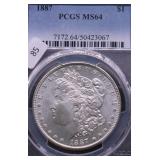 1887 PCGS MS64 MORGAN DOLLAR