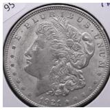 1921 MORGAN DOLLAR AU